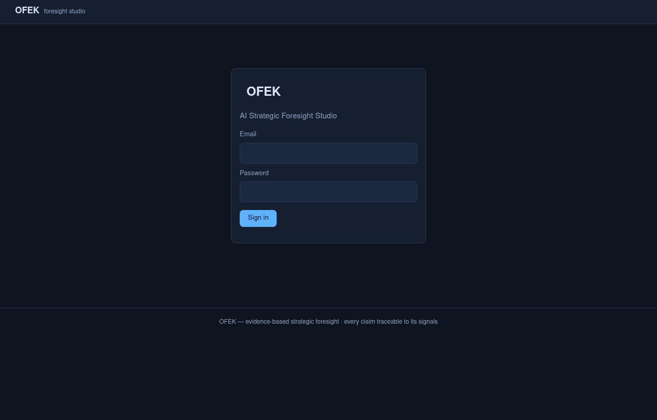 Login page